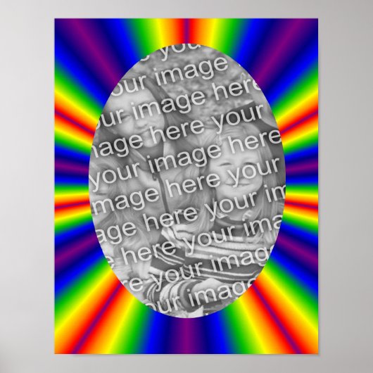 Rainbow Rays Lijst Creëer Uw eigen foto Poster (Voorkant)