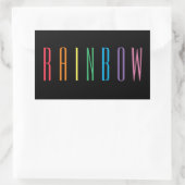 RAINBOW Rechthoek Stickers / Zwart (Tas)