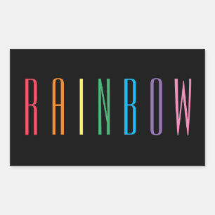 RAINBOW Rechthoek Stickers / Zwart