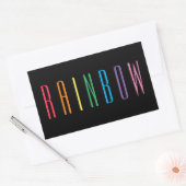 RAINBOW Rechthoek Stickers / Zwart (Envelop)