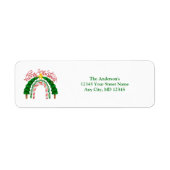 Rainbow Red Green-kerstterugzendadres Etiket (Voorkant)
