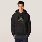 Rainbow Red Pset Merry Kerstmis Funny Pitbull do Hoodie (Voorkant volledig)