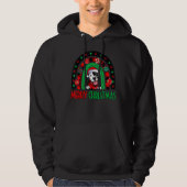 Rainbow Red Pset Merry Kerstmis Funny Pitbull do Hoodie (Voorkant)