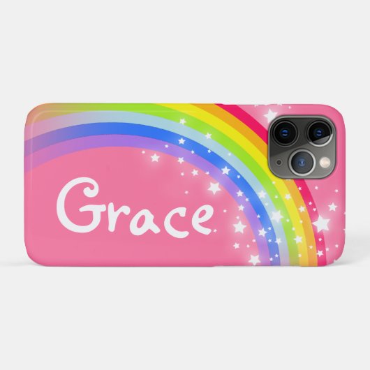 Rainbow red roze starry sky douanenaam Case-Mate iPhone case (Achterkant (horizontaal))