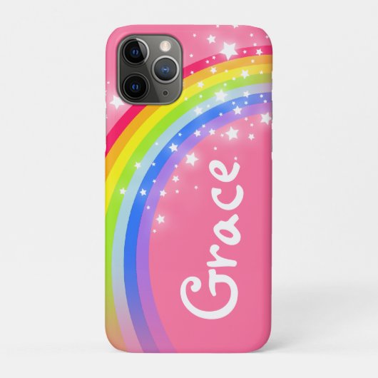Rainbow red roze starry sky douanenaam Case-Mate iPhone case (Achterkant)