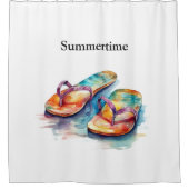 Rainbow Reef Flip Flops, op maat Douchegordijn (Voorkant)