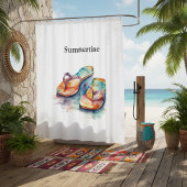 Rainbow Reef Flip Flops, op maat Douchegordijn