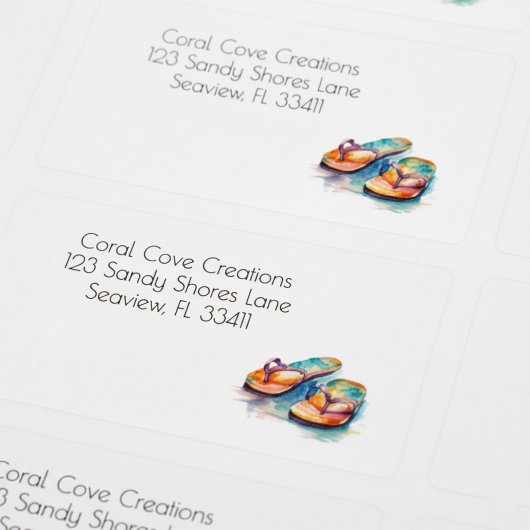 Rainbow Reef Flip Flops, op maat Etiket