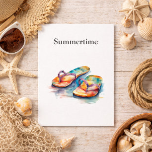Rainbow Reef Flip Flops, op maat gemaakt Briefkaart