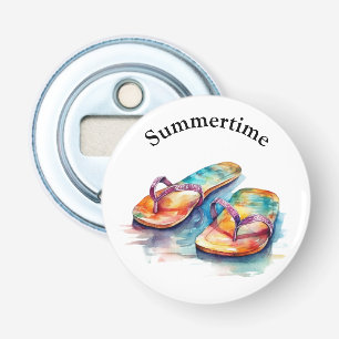 Rainbow Reef Flip Flops, op maat gemaakt Button Flesopener