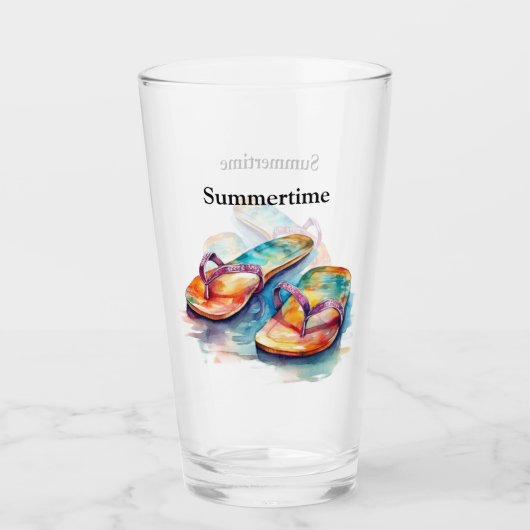 Rainbow Reef Flip Flops, op maat Glas (Voorkant)