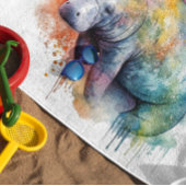 Rainbow Reef Manatee, op maat Badhanddoek