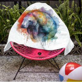 Rainbow Reef Manatee, op maat Badhanddoek