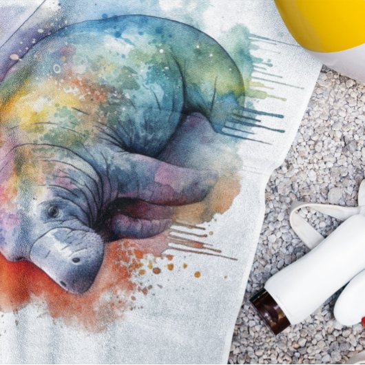 Rainbow Reef Manatee, op maat Badhanddoek