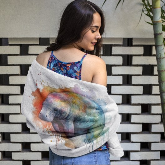 Rainbow Reef Manatee, op maat Badhanddoek