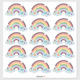 Rainbow Regenboog Custom Meerdere Naam Stickers