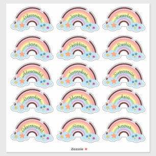 Rainbow Regenboog Custom Meerdere Naam Stickers