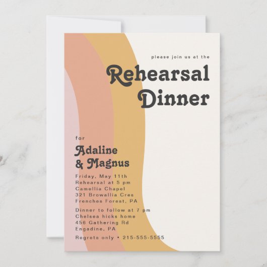 Rainbow Rehearsal Dinner van Modern Retro 70 Kaart (Voorkant)