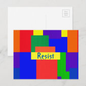 Rainbow Resist Abstract Patchwork Pattern Briefkaa Briefkaart (Voorkant / Achterkant)