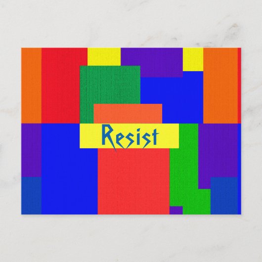 Rainbow Resist Abstract Patchwork Pattern Briefkaa Briefkaart (Voorkant)