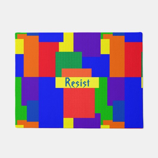 Rainbow Resist Patchwork Quilt Design Deuren Mat (Voorkant)