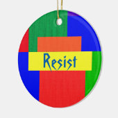 Rainbow Resist Patchwork Quilt Design Ornament (Links)