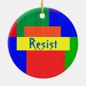 Rainbow Resist Patchwork Quilt Design Ornament (Achterkant)