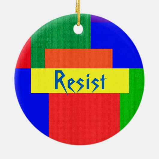 Rainbow Resist Patchwork Quilt Design Ornament (Achterkant)