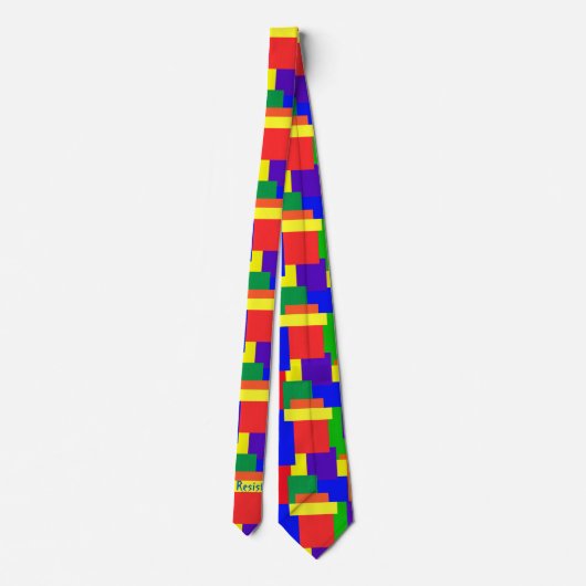 Rainbow Resist Patchwork Quilt Design Stropdas (Achterkant)