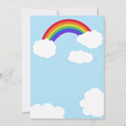 Rainbow retro Birthday Invite Kaart (Achterkant)