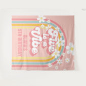 Rainbow Retro Five is een Vibe Groovy 5e verjaarda Wandkleed (Voorkant (horizontaal))