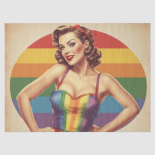Rainbow Retro: Pin-Up Stijl Decoupage Delights Tissuepapier