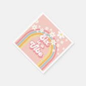 Rainbow Retro Six is een Vibe Groovy 6e verjaardag Servet (Hoek)