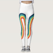 Rainbow Retro Stripe  Leggings (Voorkant)