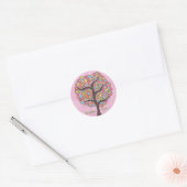 Rainbow Retro Tree Bedankt Label Sticker (Envelop)