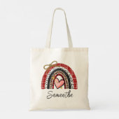 Rainbow Retro Valentijnsdag Love hart Tote Bag (Achterkant)