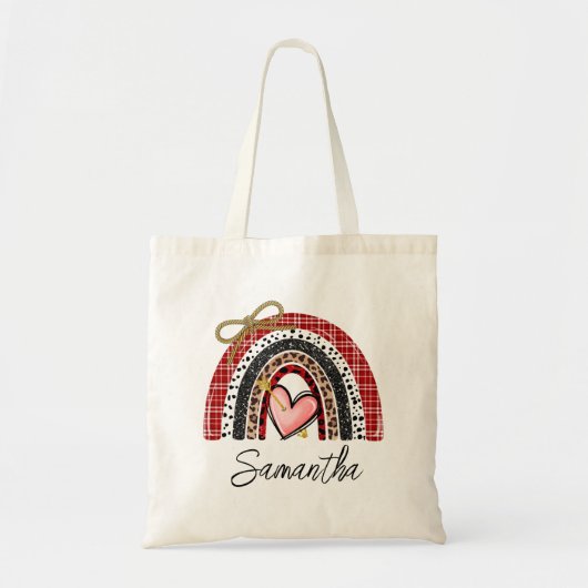 Rainbow Retro Valentijnsdag Love hart Tote Bag (Voorkant)