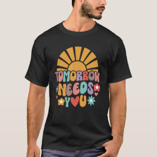 Rainbow Retro Vintage Morgen heb je zelfmoord P no T-shirt