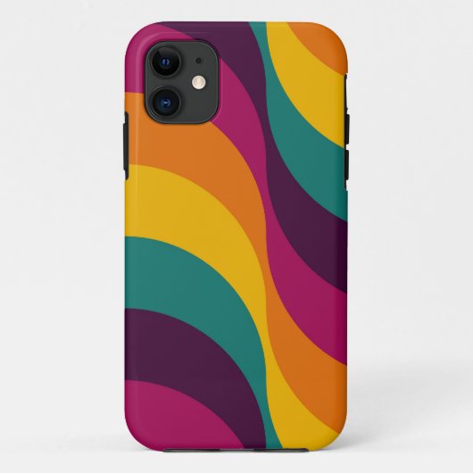 Rainbow Retro Wavy Pattern 2 Case-Mate iPhone Case (Achterkant)