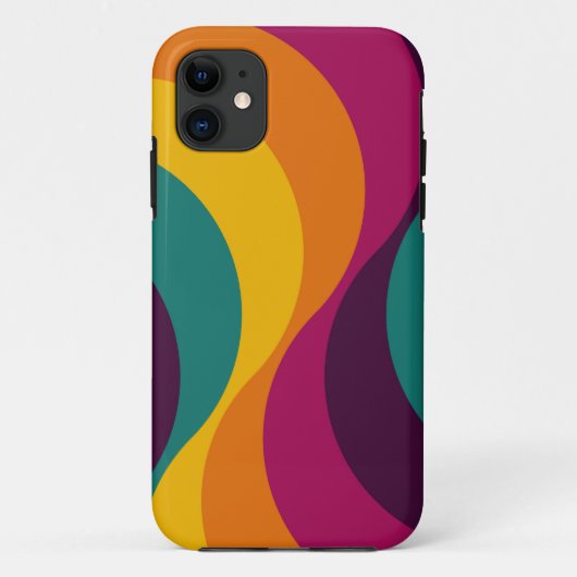 Rainbow Retro Wavy Pattern 3 Case-Mate iPhone Case (Achterkant)