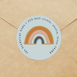 Rainbow Return-adres Ronde Sticker<br><div class="desc">Maak mailingkaarten gemakkelijk en schattig met deze baby-terugzendadreslabels in donkere  kleuren.</div>