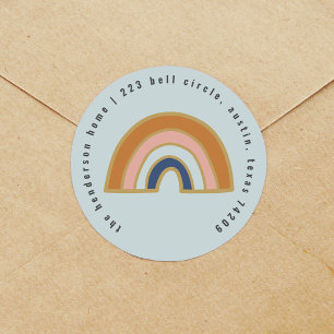 Rainbow Return-adres Ronde Sticker
