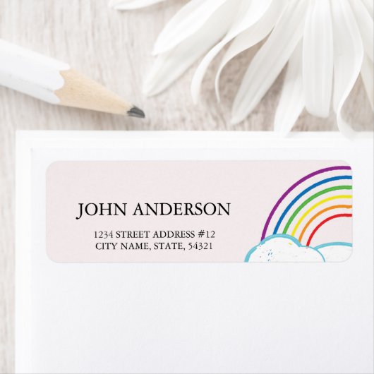 Rainbow Return-adreslabel Etiket (Insitu)