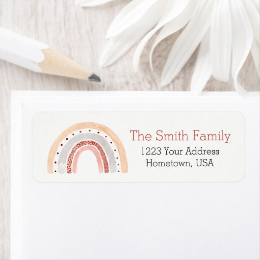 Rainbow Return-adreslabel Etiket (Insitu)