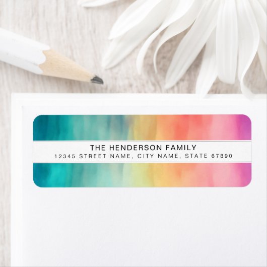  Rainbow Return-adreslabels Etiket (Insitu)