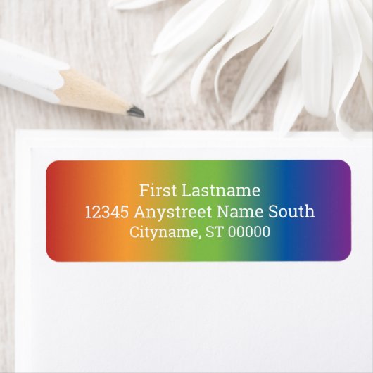 Rainbow Return-adreslabels Etiket (Insitu)