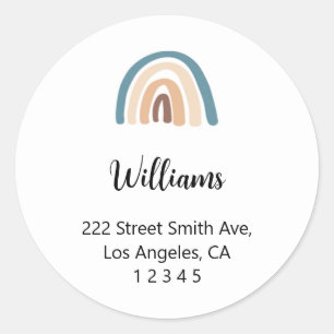 Rainbow Return-adreslabels Ronde Sticker