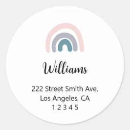 Rainbow Return-adreslabels Ronde Sticker