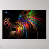 Rainbow Rhino Fractal Art Poster (Voorkant)
