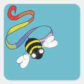 Rainbow Ribbon Bee Sticker (Voorkant)